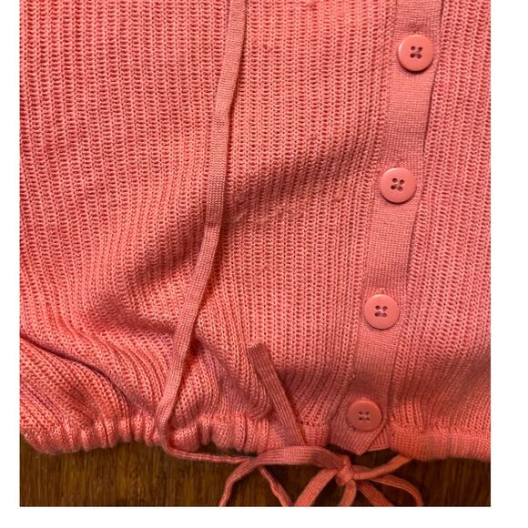 Splendid Coral Cashmere Blend Knit Cardigan Sweater Size XS V Neck Button Up - Picture 4 of 6